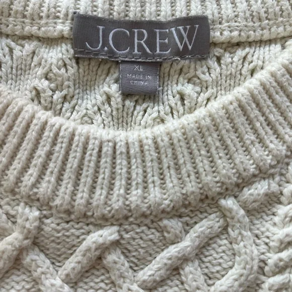 J. Crew Ivory Cable Knit Sweater - Picture 3 of 5